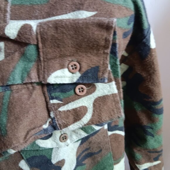 Men's XL Vintage Flannel Shirt Bubba Brand Camouflage Button-Up Long Sleeve 90's - Picture 4 of 5